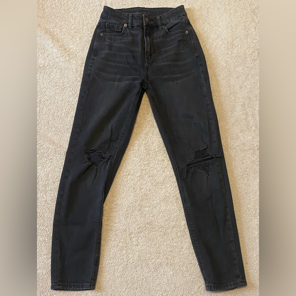 American Eagle Outfitters Black  Distressed Jeans